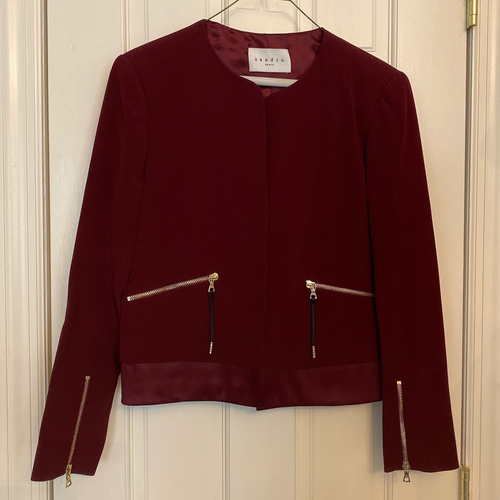 Maroon Sandro Jacket size 36